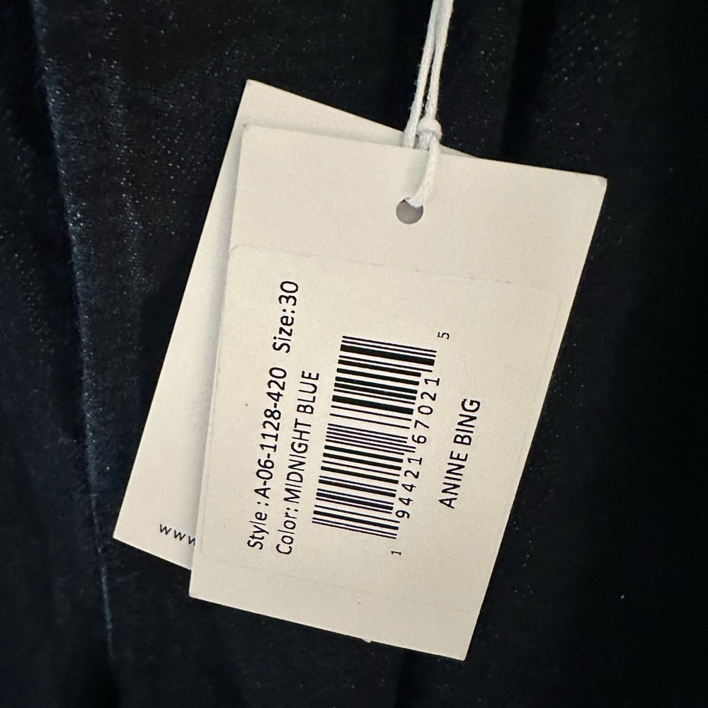 NWT Anine Bing Bennett Jeans Size 30 Midnight Blue - Picture 3 of 6